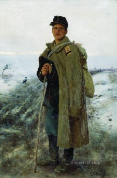  Hero Painting - to his homeland the hero of the last war 1878 Ilya Repin